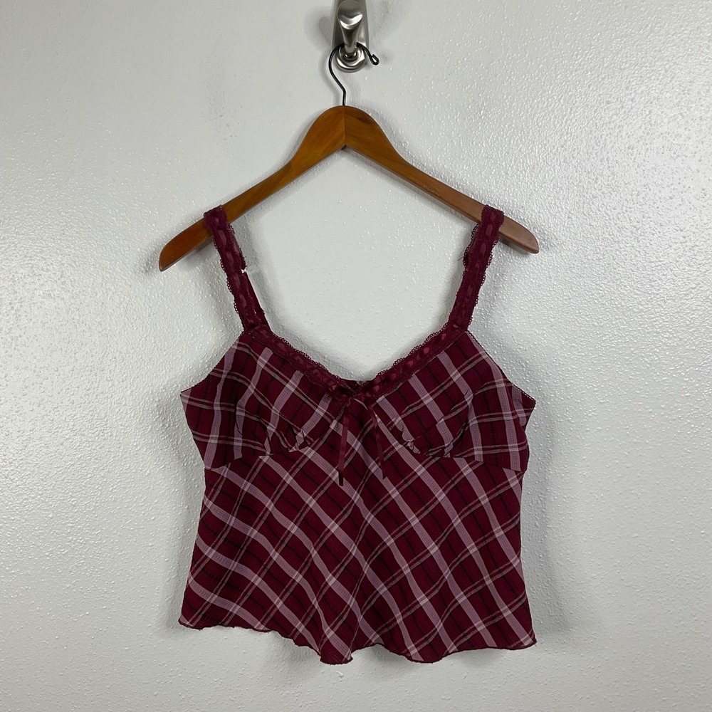 No Boundaries Y2K Inspired Plaid‎ Tank Top Size Large